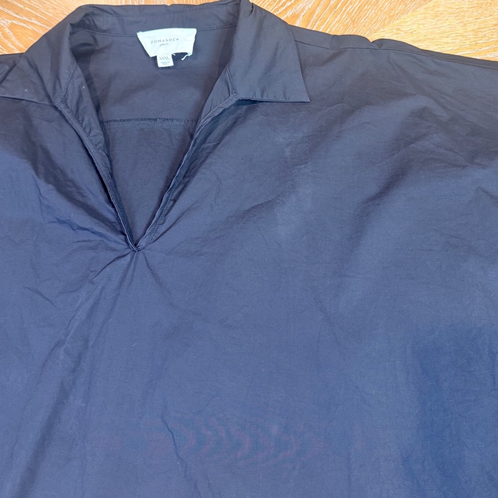 Pomander Place Tuckernuck Collared Boxy‎ Oversized Blouse Black Size XXXL 3X - Picture 7 of 7